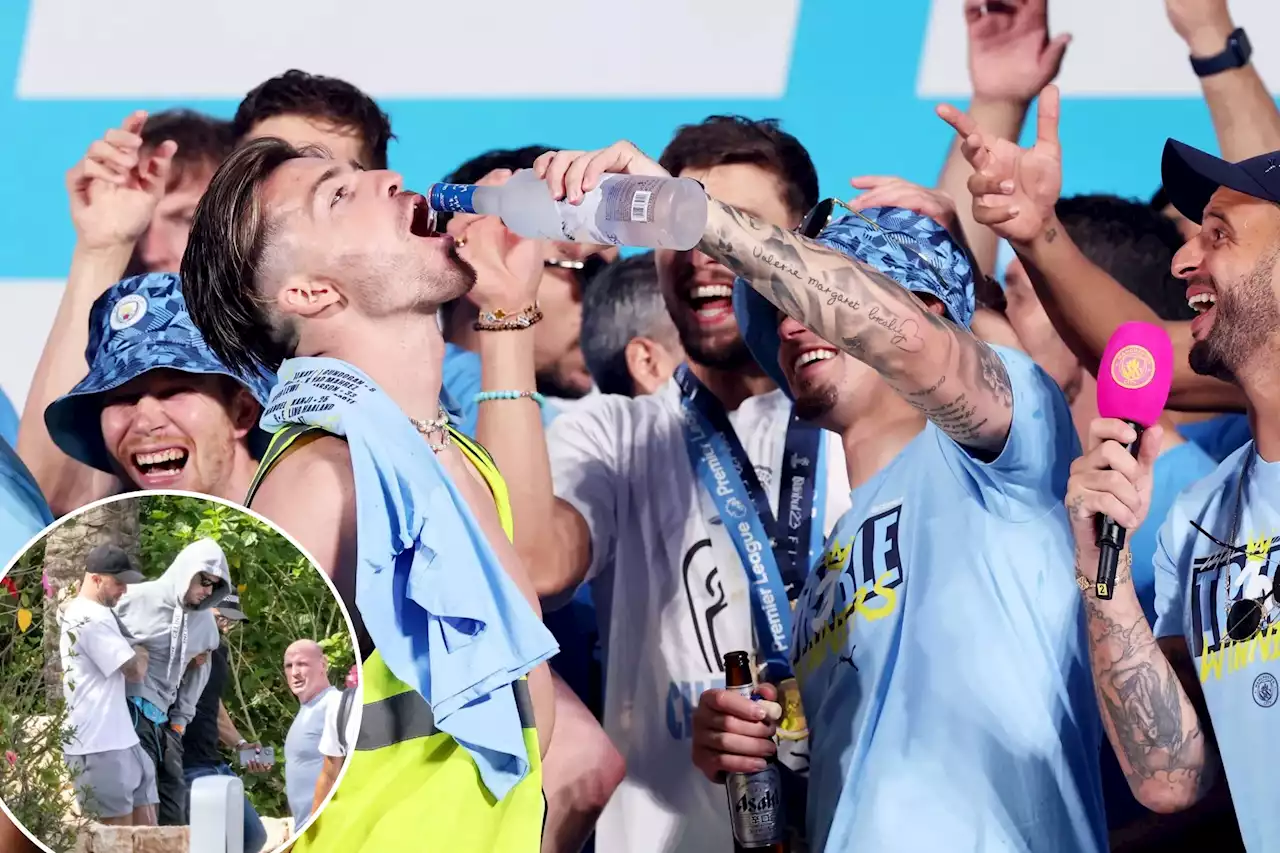 Jack Grealish looks wildly hungover after celebrating Man City’s Champions League win