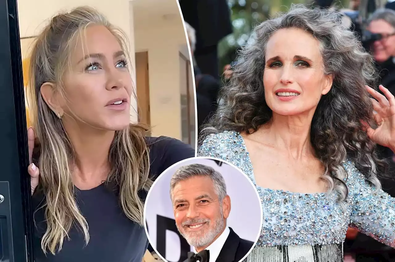 15 celebrities embracing their gray hair in 2023: Jennifer Aniston to George Clooney