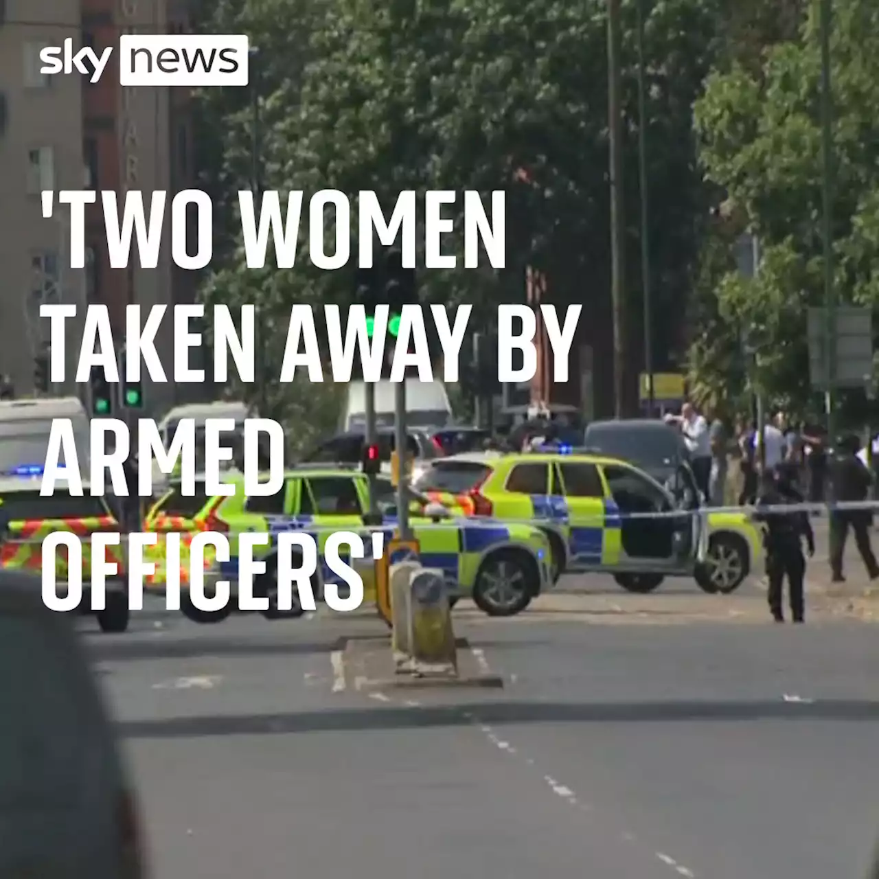 Nottingham attack: Two women taken away by armed officers in marked car