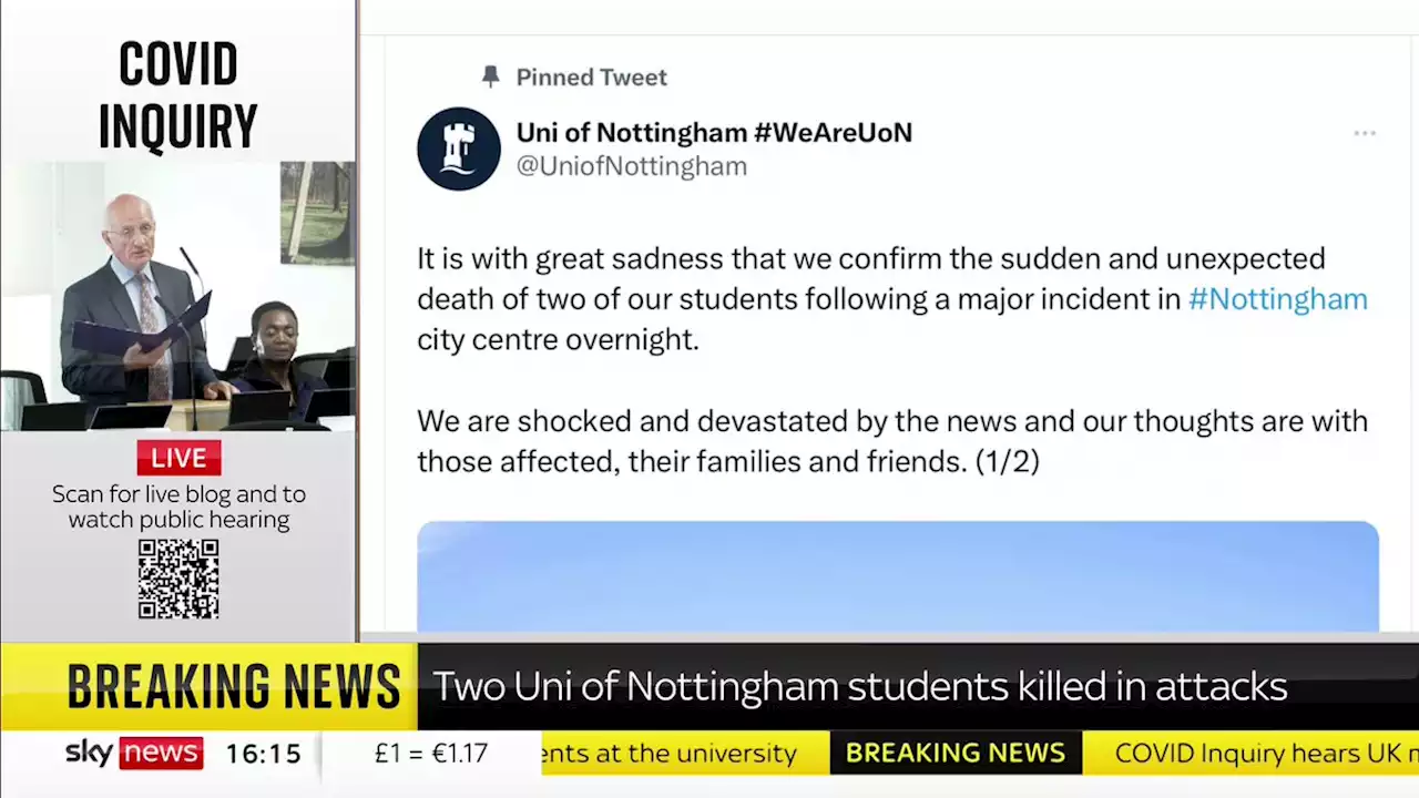 Nottingham attack: Two of the victims killed were students at University of Nottingham