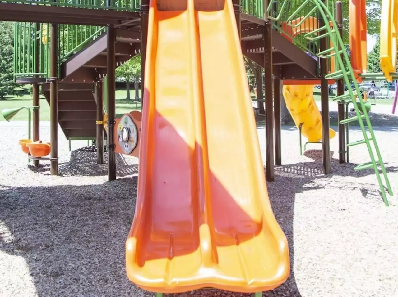 Playground slides doused with pool acid, injuring 2 children