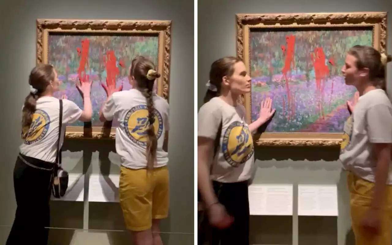 Activistas lanzan pintura a obra de Monet en Estocolmo