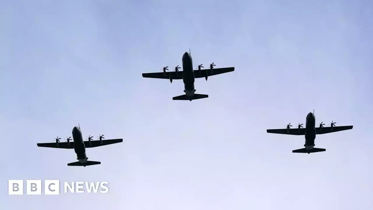 Three RAF Hercules perform UK flypast to mark retirement