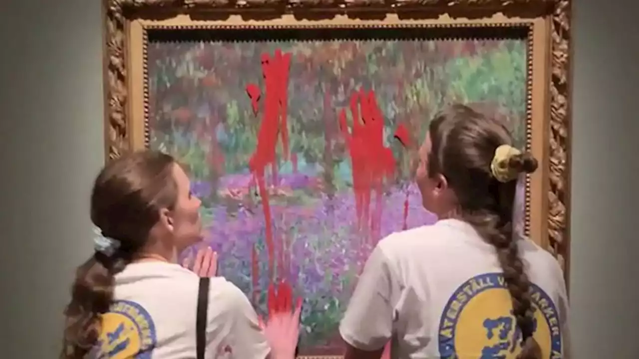 Environment activists smear red paint on Monet painting at Stockholm museum | CNN