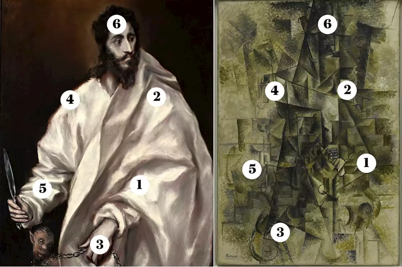 Encuentre las seis semejanzas entre estos dos cuadros de Picasso y el Greco