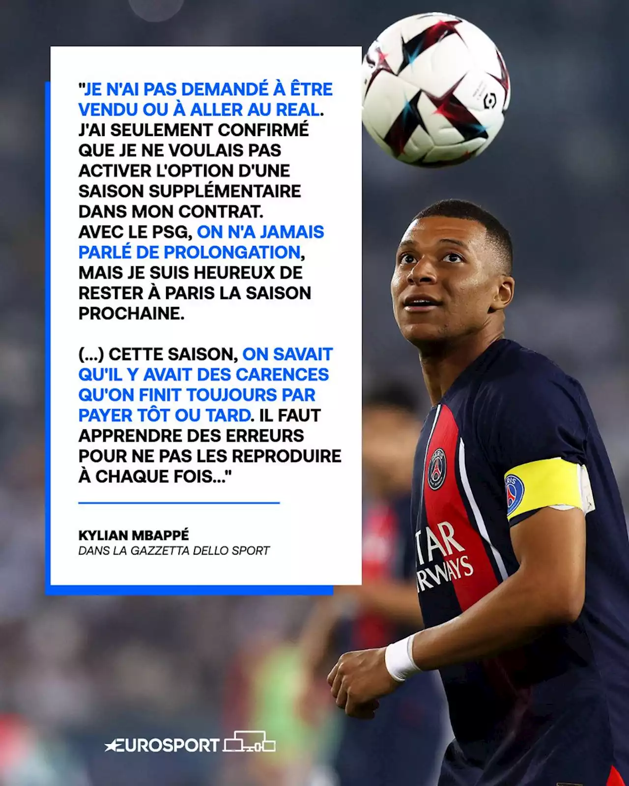 Mercato I Kylian Mbappé I Transfert écarté, carences répétées, Messi pas respecté : l'attaquant du PSG vide son sac