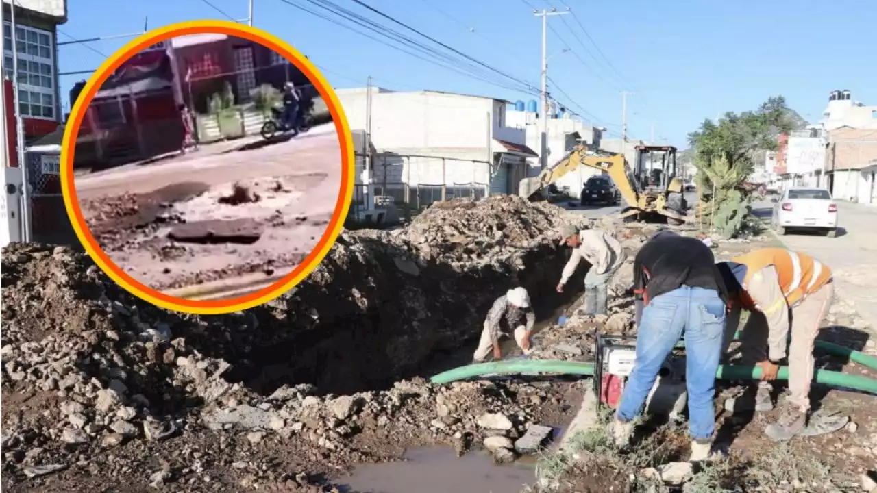 Enorme fuga de agua en Mineral de la Reforma; Caasim ya repara | VIDEO