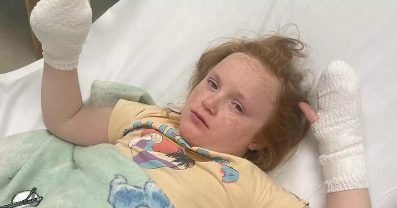 Girl, 9, loses SIX fingers in freak fly tipping accident