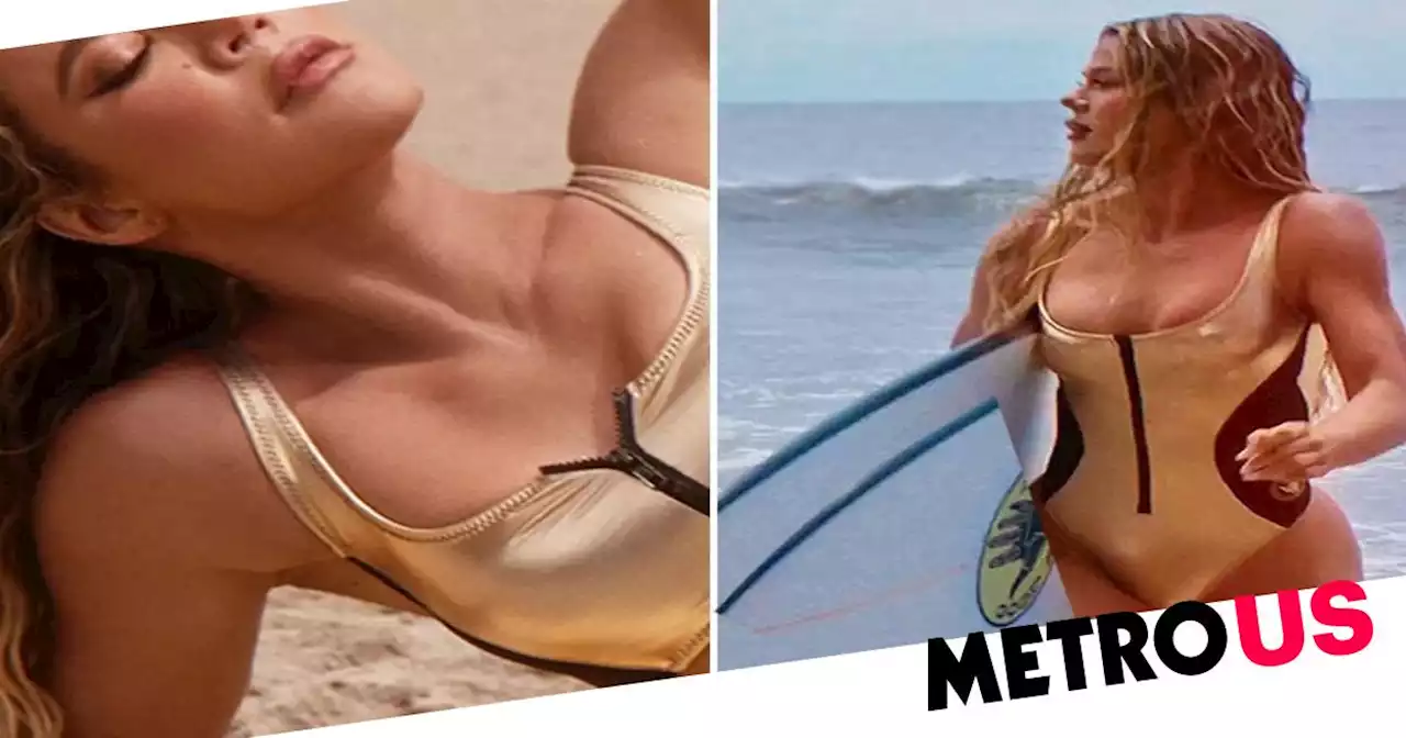 Khloe Kardashian channels Baywatch as she models new Good American bikini range