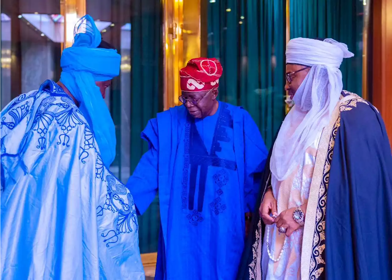 PHOTOS: Tinubu meets Emirs of Borgu, Kontangora, others at Villa | TheCable