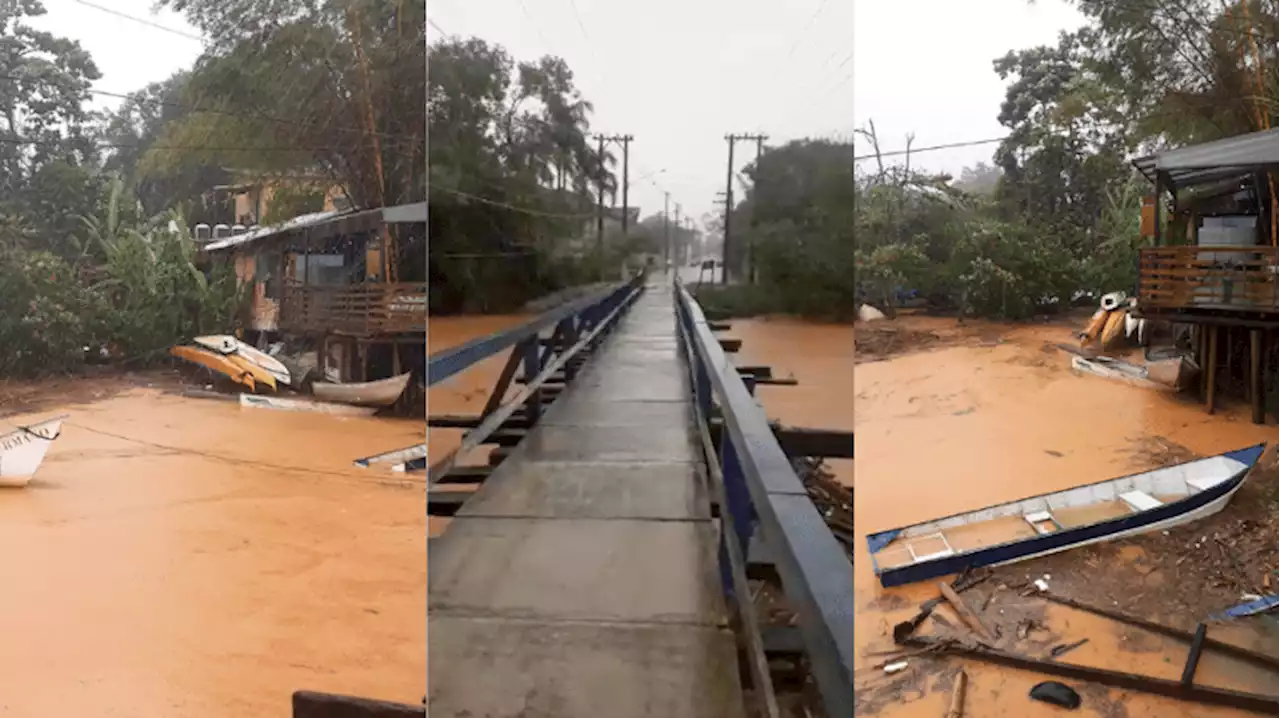 Chuva deixa São Sebastião alagada e em estado de alerta; risco de deslizamentos é alto