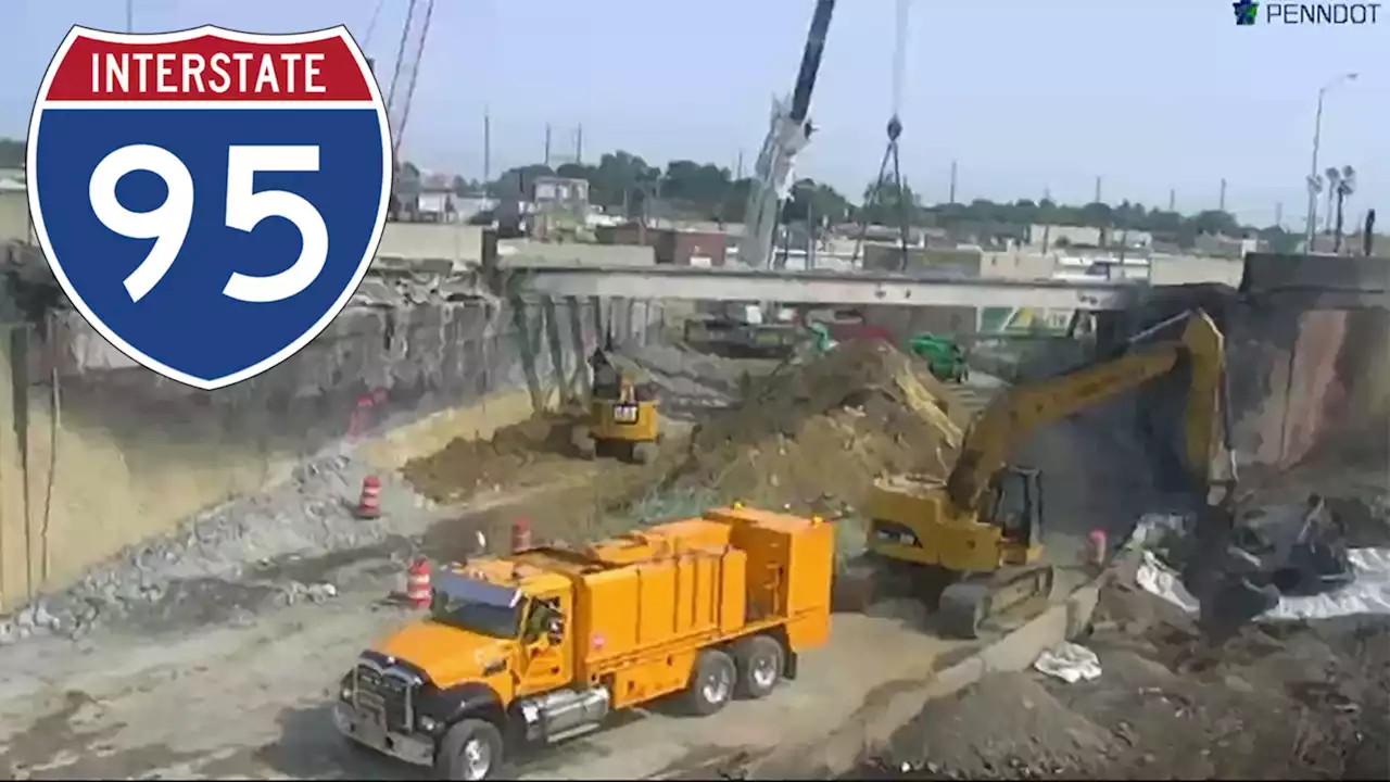 Live camera shows I-95 collapse repairs underway in Philadelphia