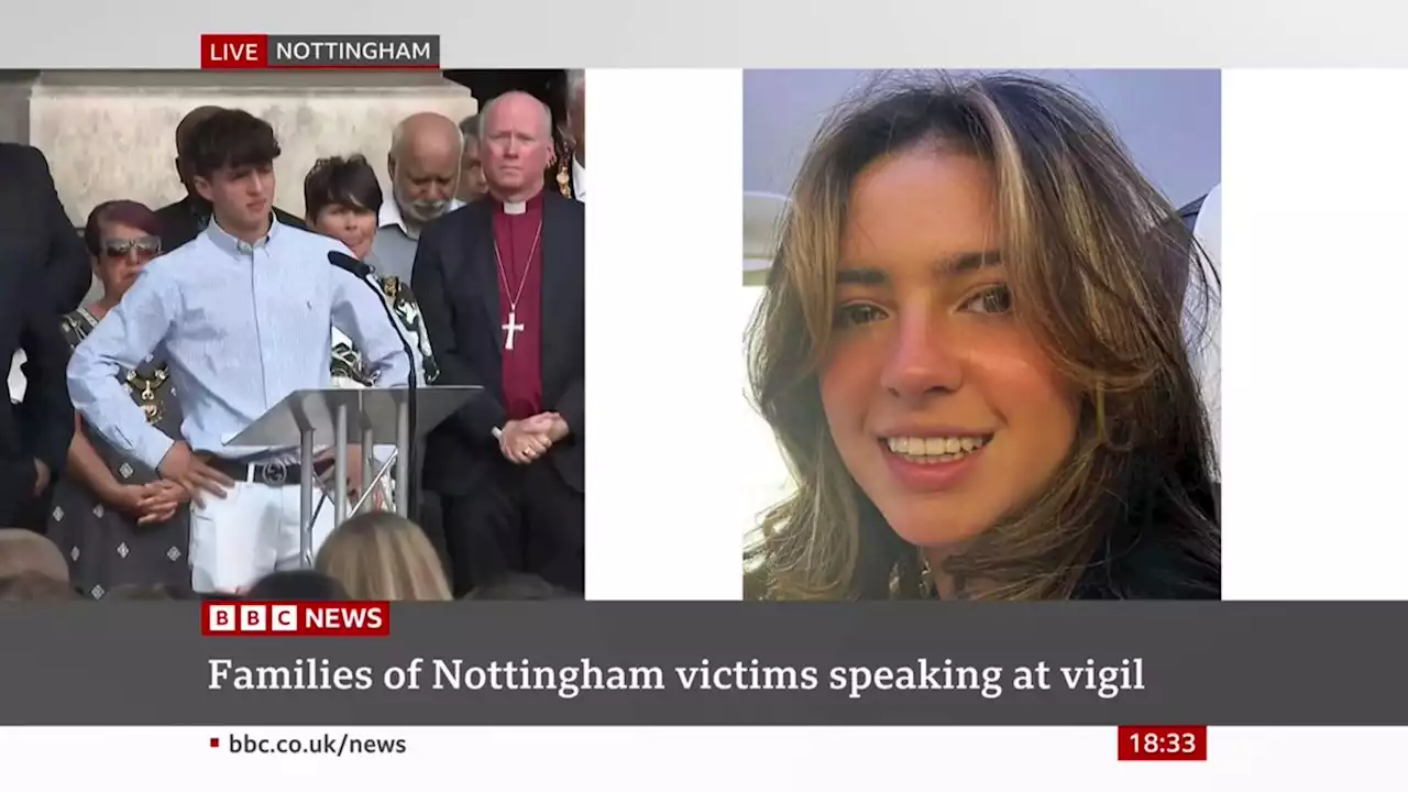 Nottingham attacks: Families address city centre vigil