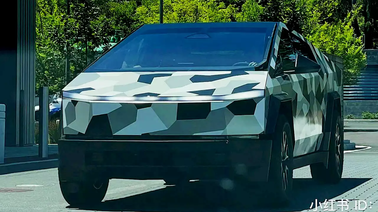 Tesla Testing Cybertruck With Urban Camouflage Wrap | Carscoops