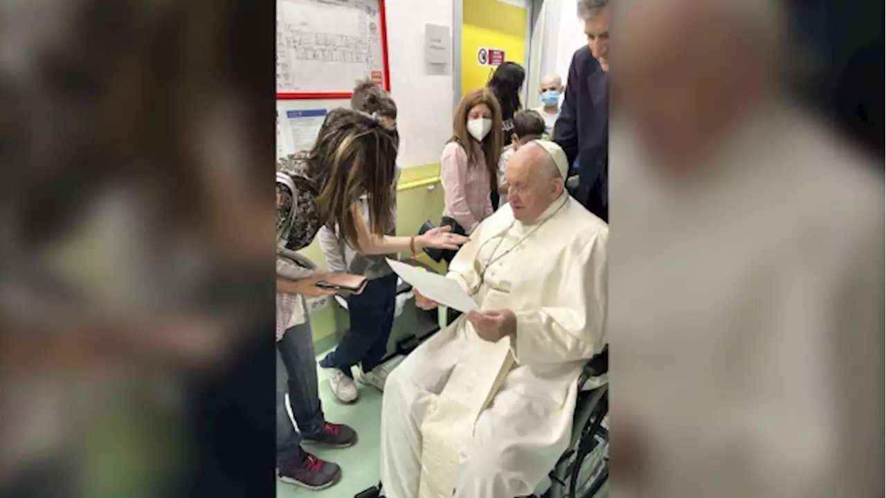 Recovering Pope visits children's cancer ward before Friday discharge from hospital