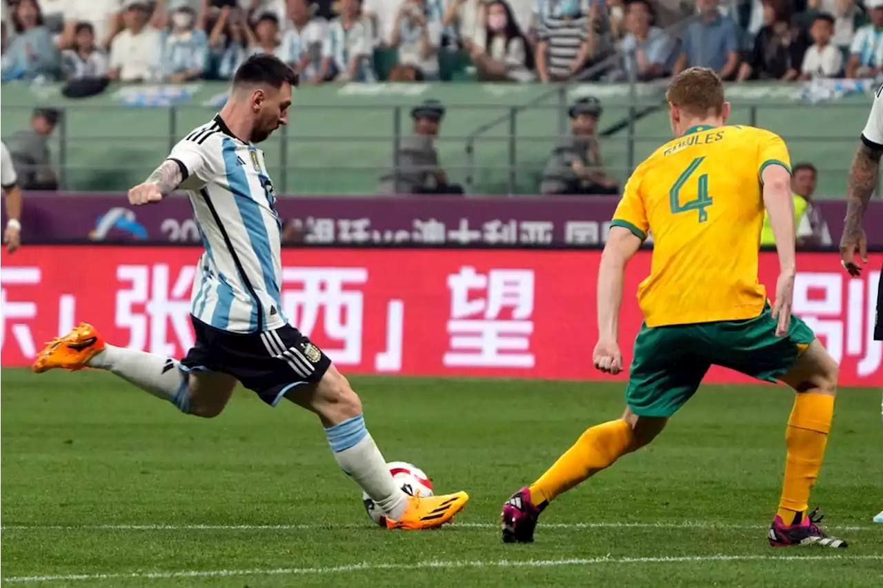 Messi nets his fastest goal in 2-0 win over Australia