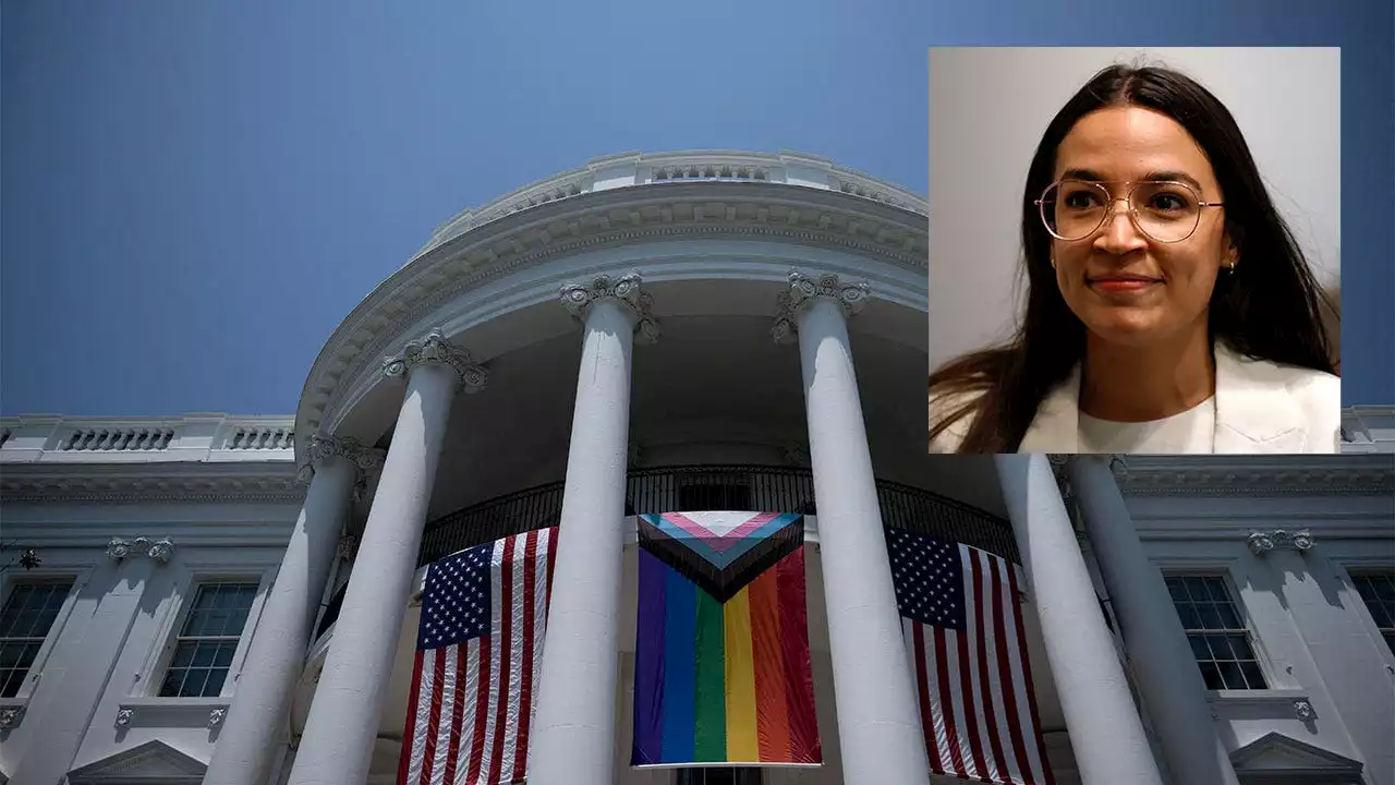 AOC, Jayapal walk away from question about topless trans activists at White House