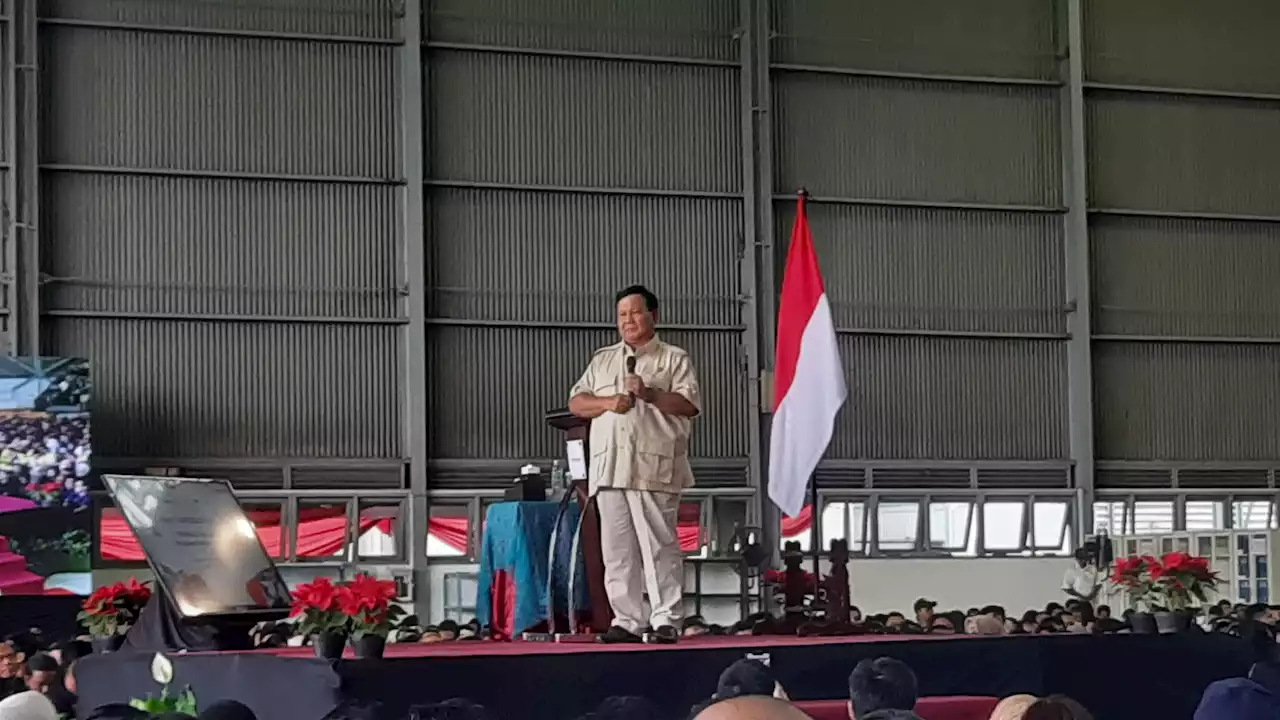 Di Depan Ribuan Pekerja, Prabowo Sampaikan Orasi dengan Penuh Semangat, Bicara soal Visi Pendahulu