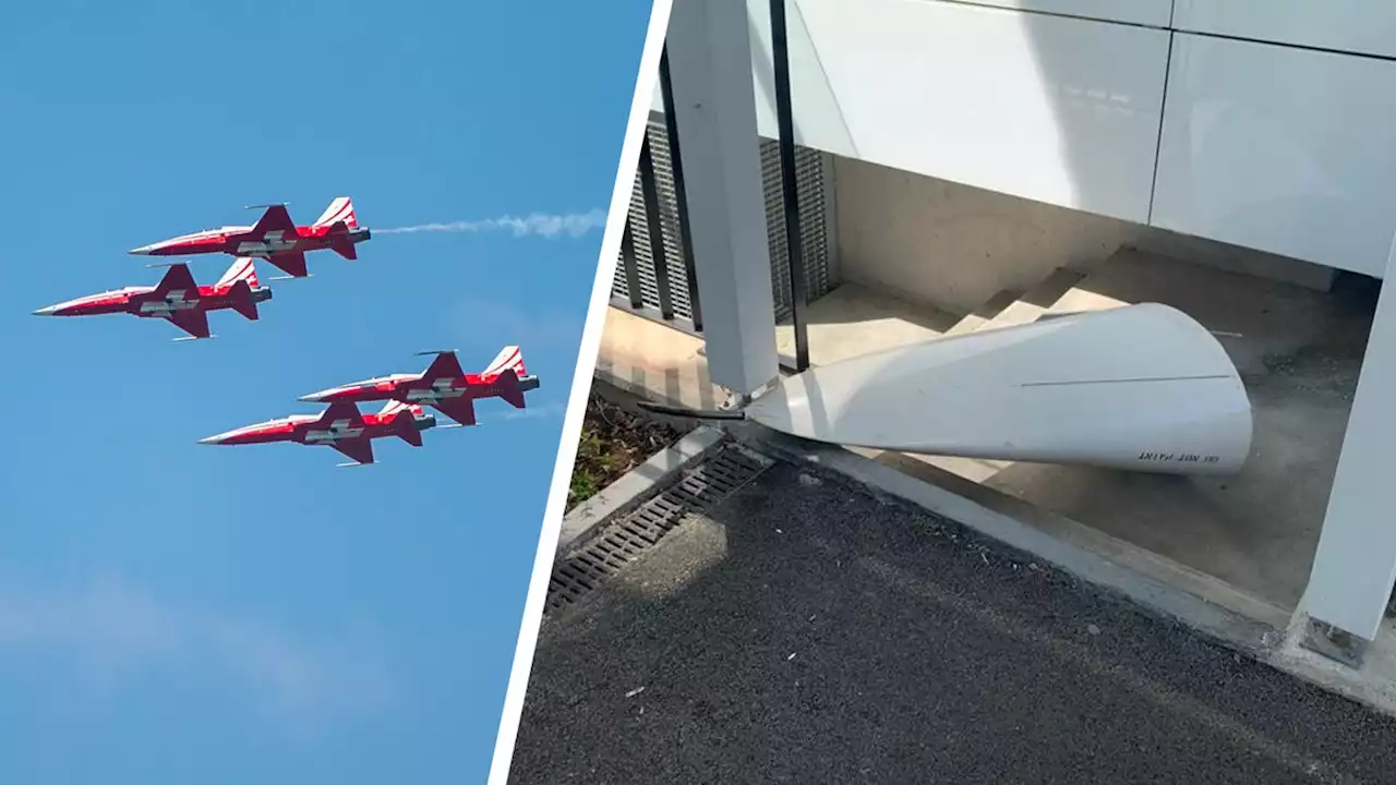 Jets der Patrouille Suisse touchieren sich über Baar