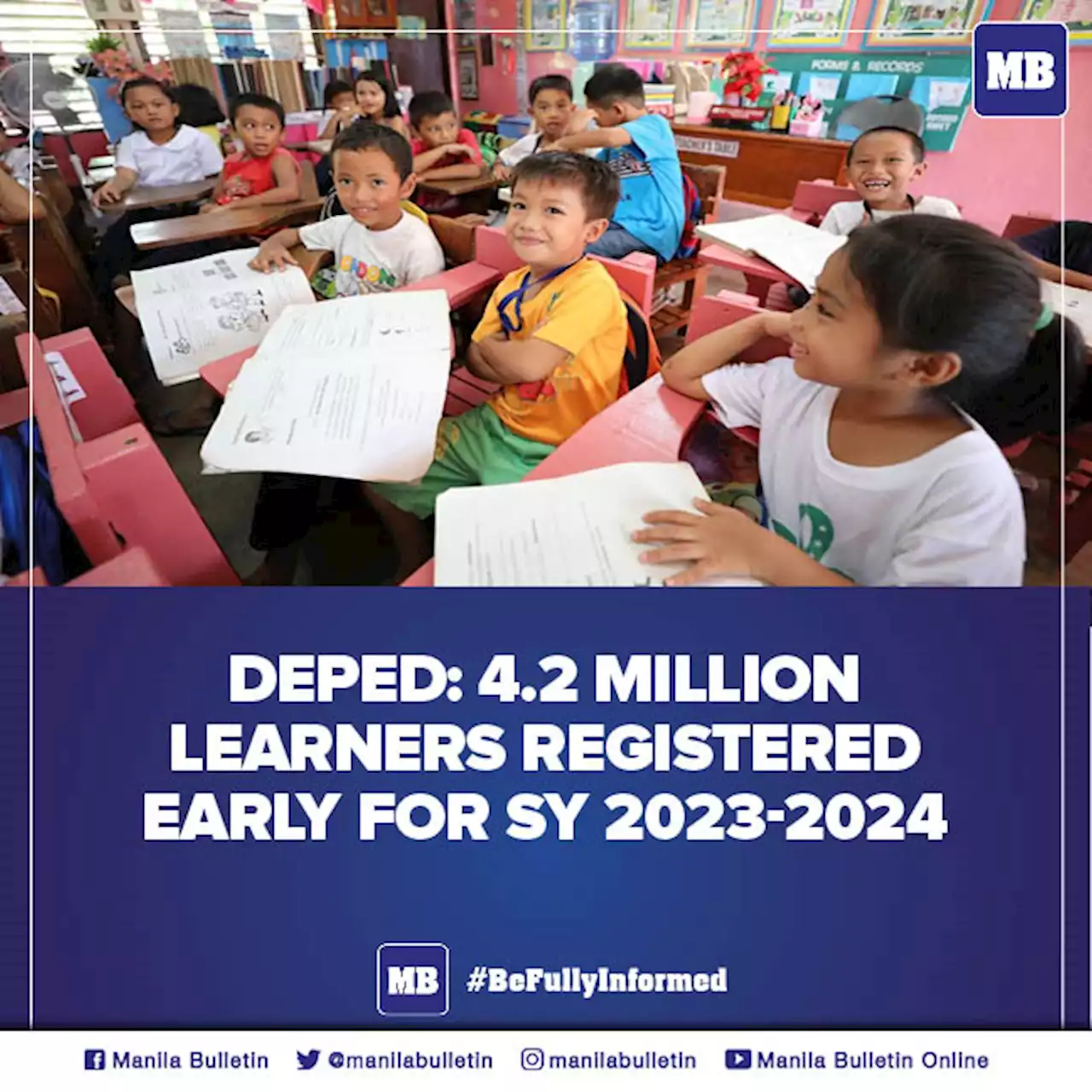 DepEd: 4.2 million learners registered early for SY 2023-2024
