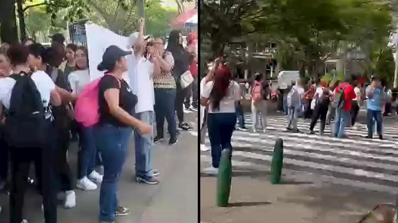 VIDEO. Se presenta una protesta por parte de operarios de aseo en la Av. Carabobo con San Juan