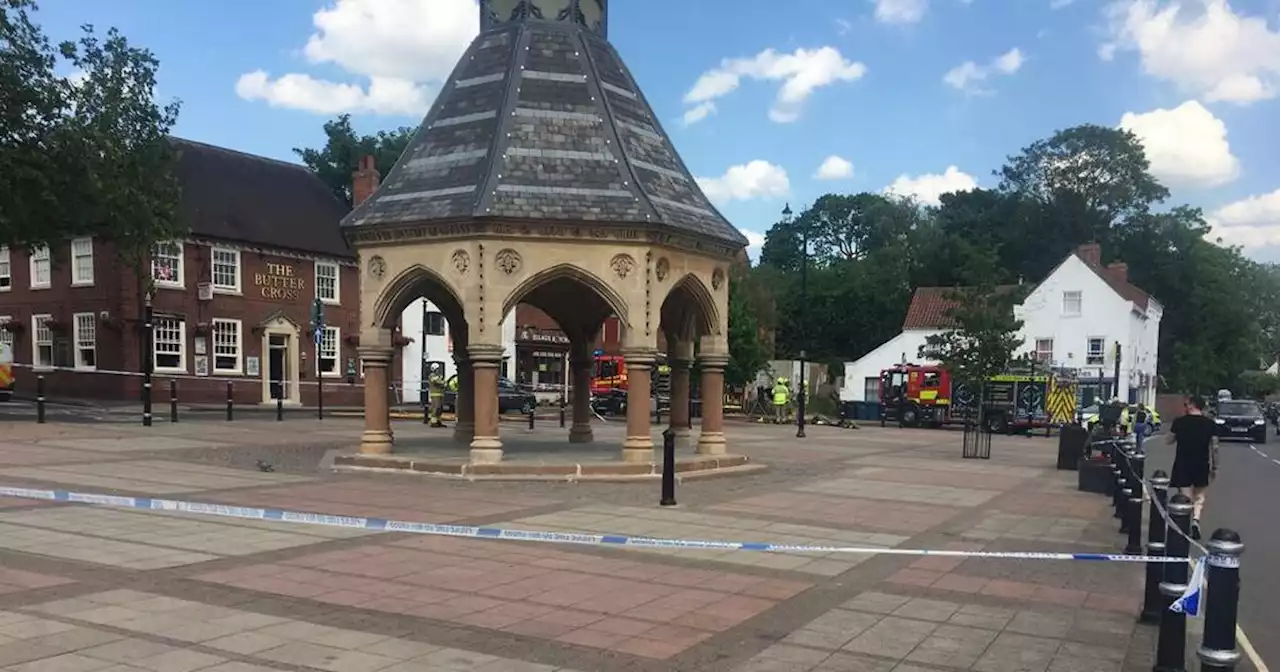 Updates as police set up major cordon in town centre