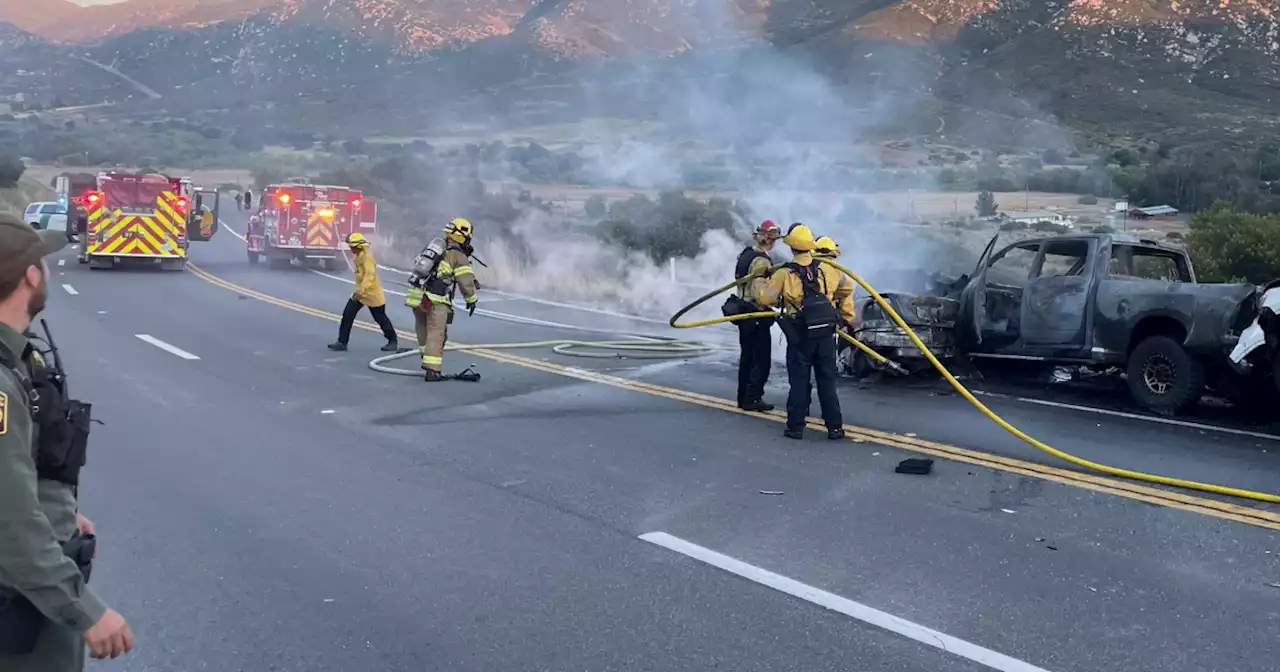 1 dead, 1 injured in fiery crash in East County