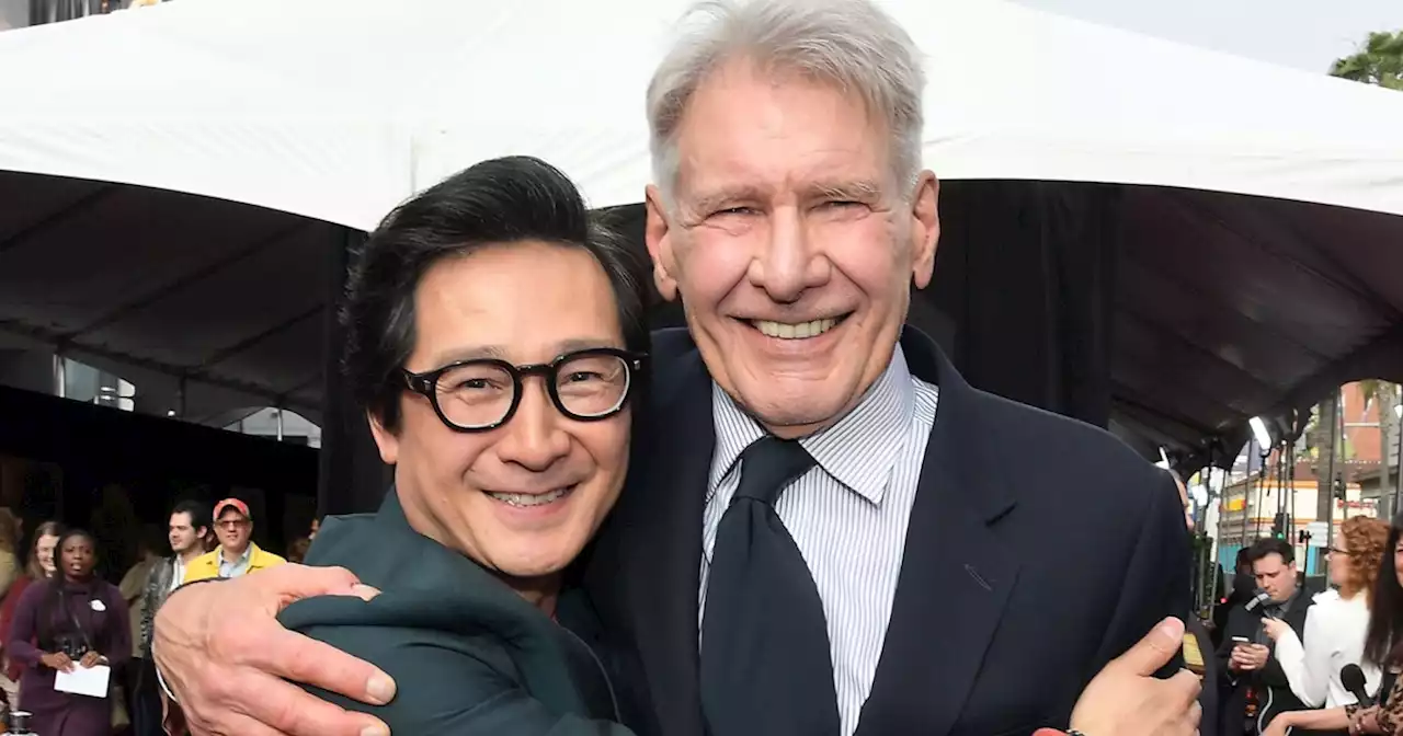 Harrison Ford has the sweetest reaction to Ke Huy Quan surprising him on the ‘Indiana Jones’ red carpet