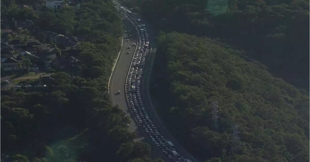 Traffic begins to clear as highway reopens after man dies in police chase in Sydney's south