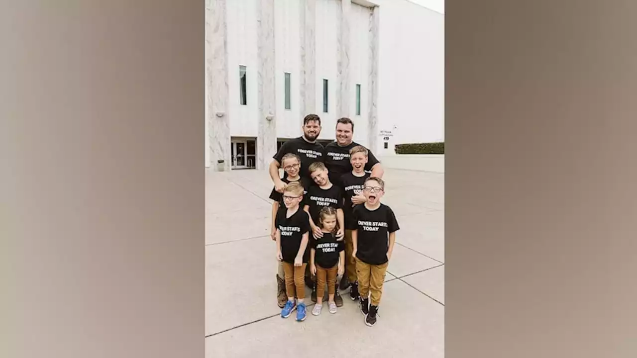 Dads celebrate 1st Father's Day after adopting 6 siblings