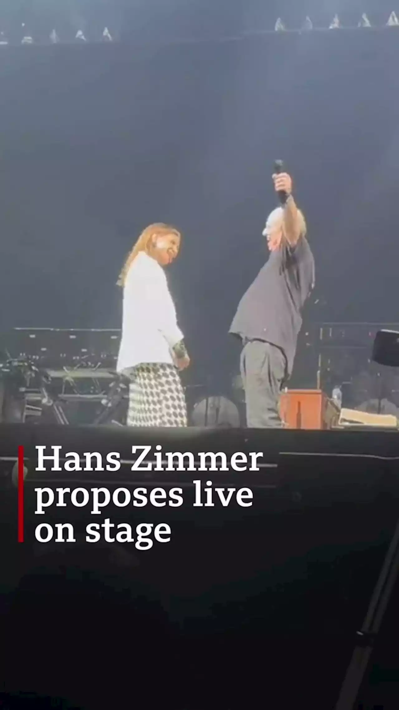 Hans Zimmer proposes to partner during O2 Arena live show