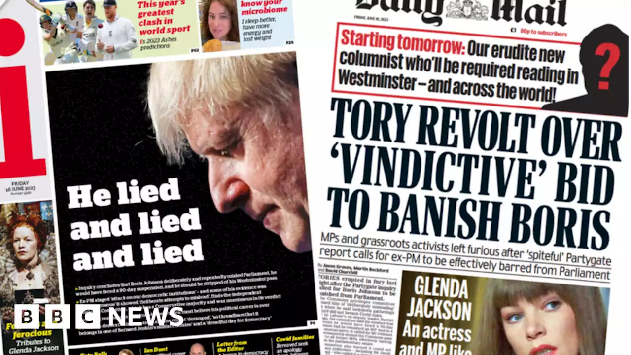 Newspaper headlines: 'End of the road for Boris' after Partygate report