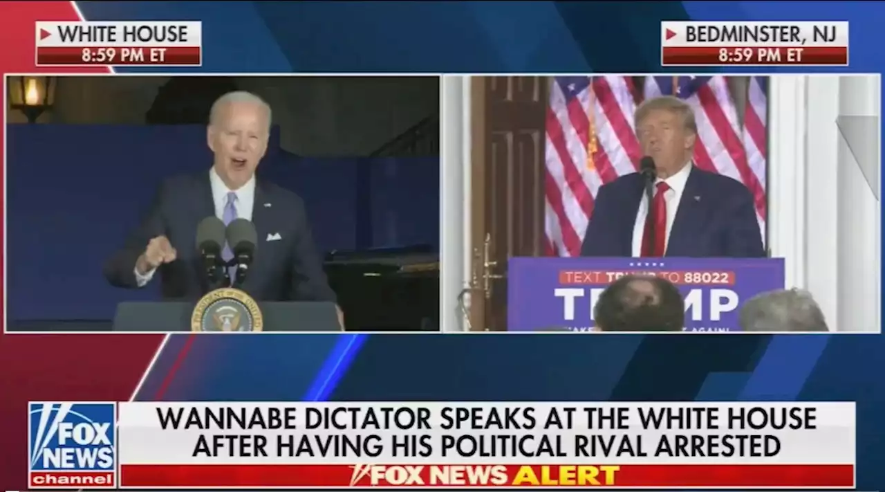 Tucker Carlson Says His Former Fox News Producer Resigned From Network After Putting Up ‘Wannabe Dictator” Joe Biden Chyron