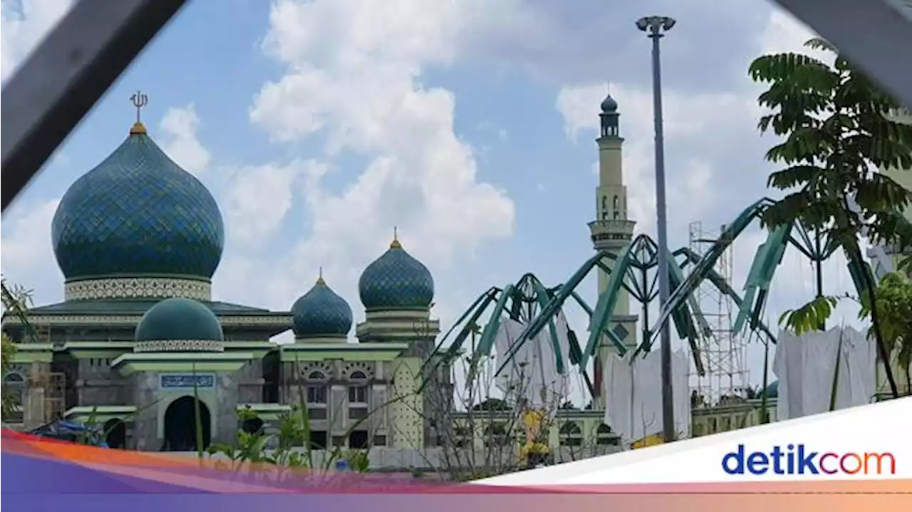 Meski Kontrak Diputus, Proyek Payung Elektrik Masjid An-Nur Pekanbaru Dilanjut