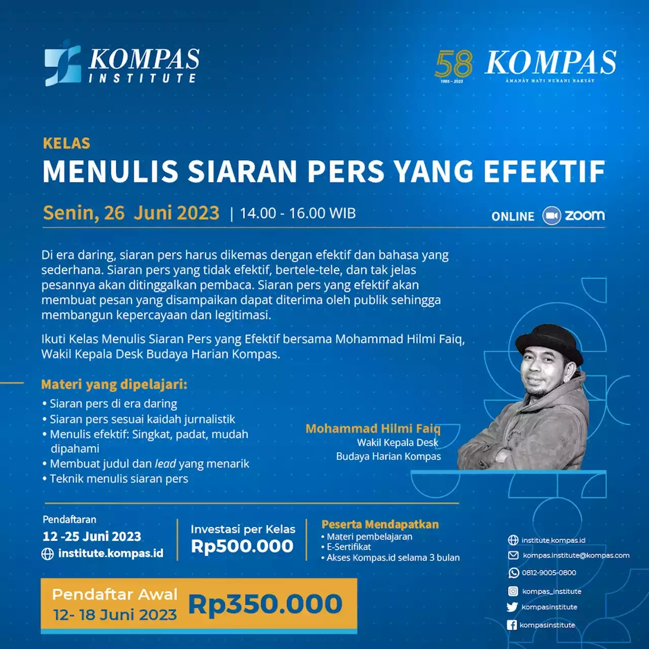 Kelas Menulis Siaran Pers Yang Efektif - Kompas Institute