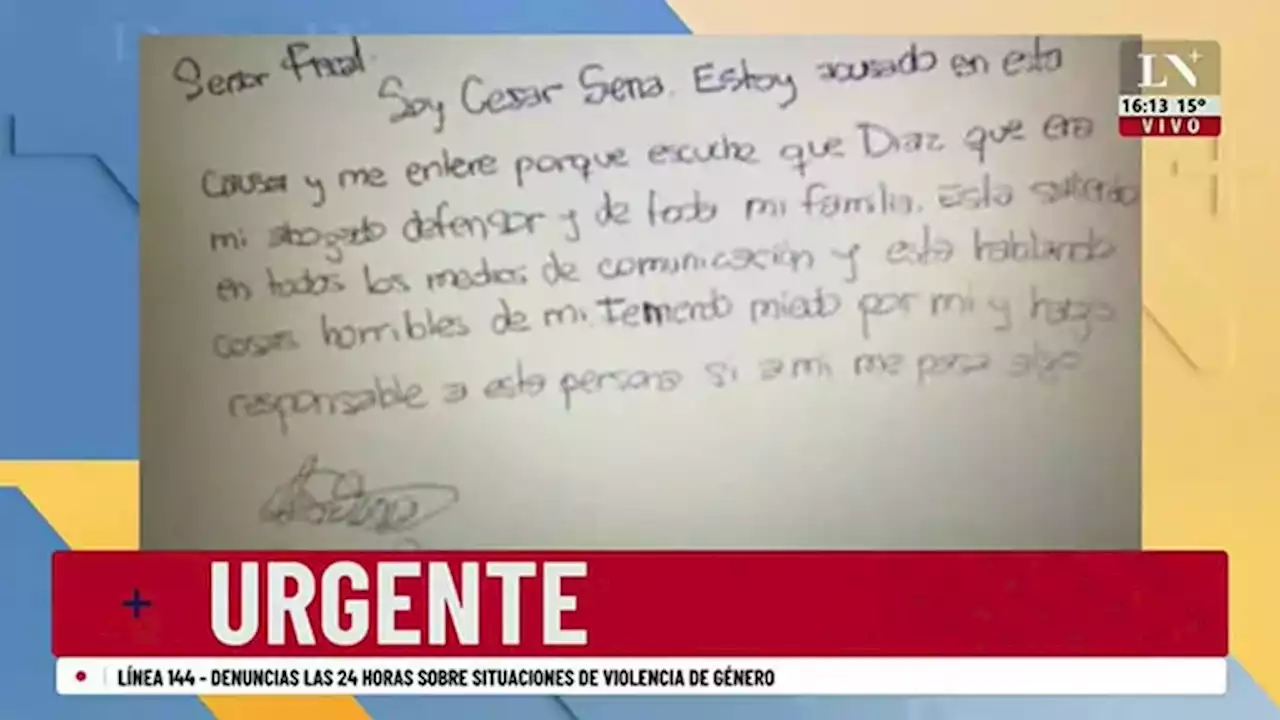 Caso Cecilia: César Sena envió una carta al fiscal desde la cárcel