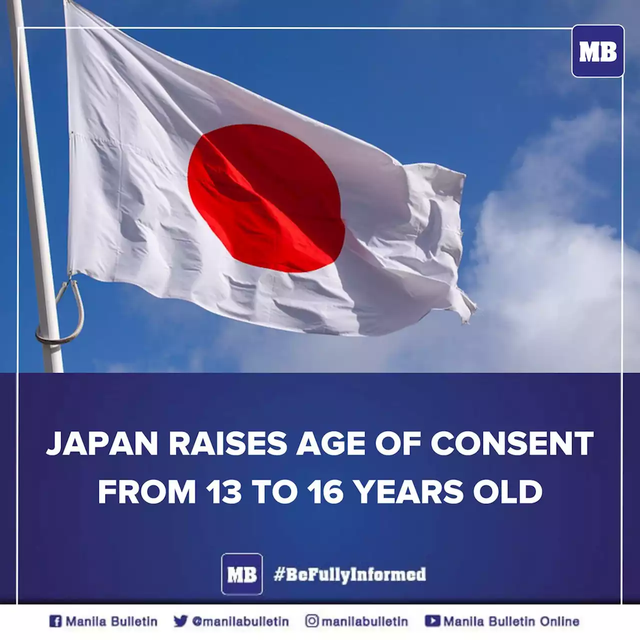 Japan raises age of consent from 13 to 16 years old