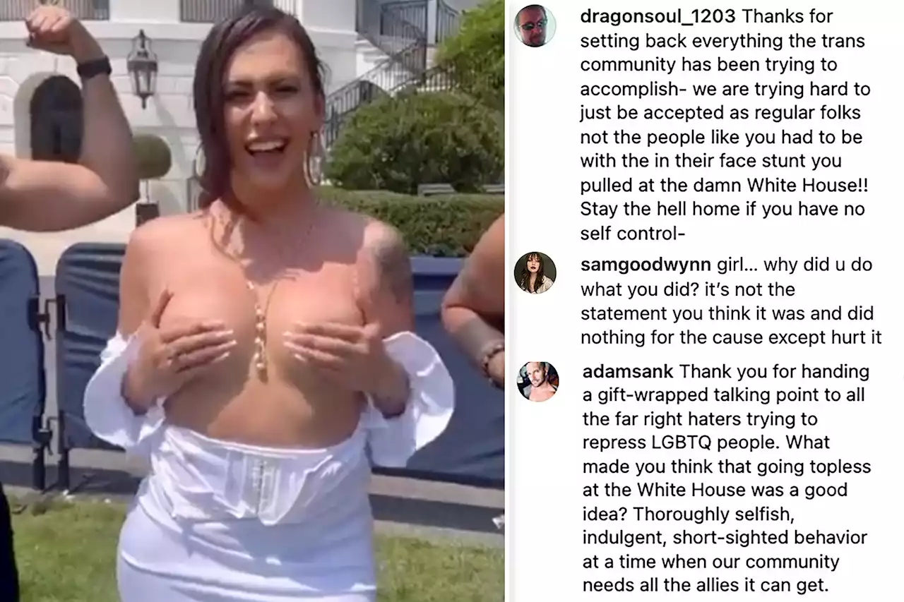 Flash mob: LGBTQ+ community turning against Rose Montoya for White House boob-baring