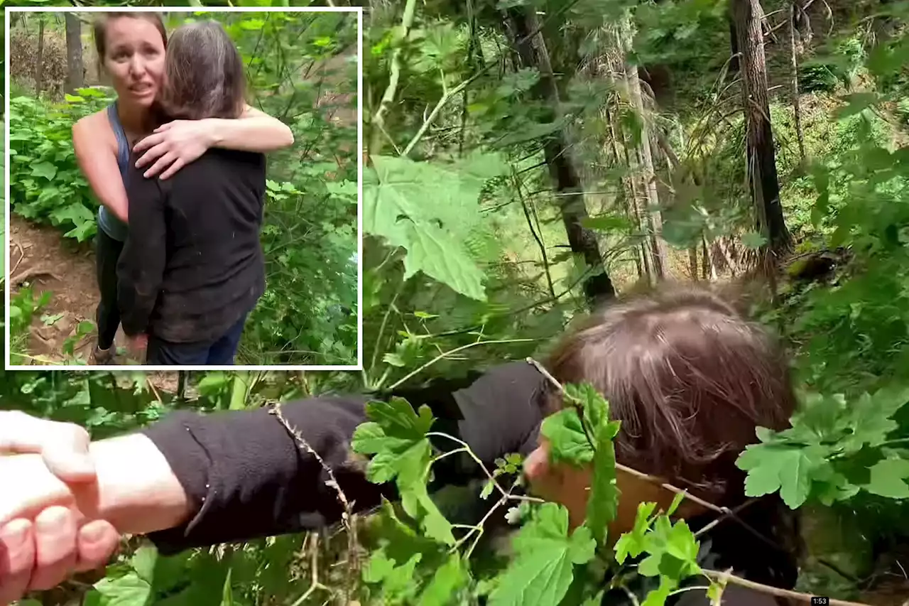 Harrowing rescue of mom dangling off cliff while hiking with one-armed daughter caught on video