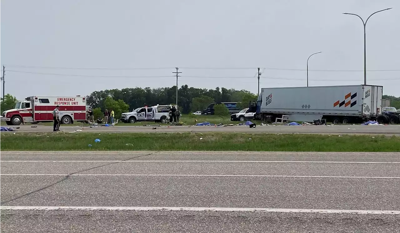 Bus full of seniors heading to a casino in Canada collides with truck, killing 15 people