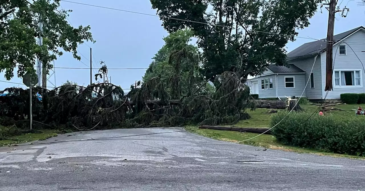 Trees down, roads blocked, power out to thousands after severe storms