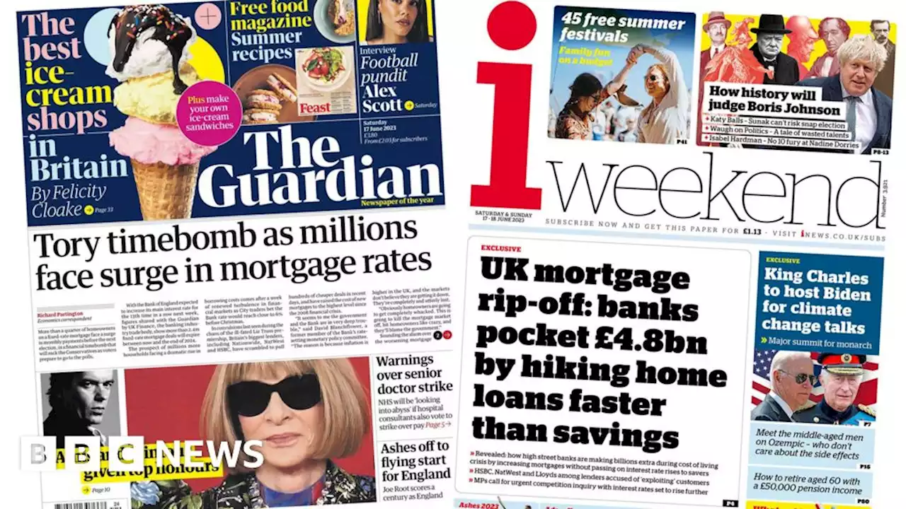 Newspaper headlines: Anna Wintour's 'top honour' and 'UK mortgage rip-off'