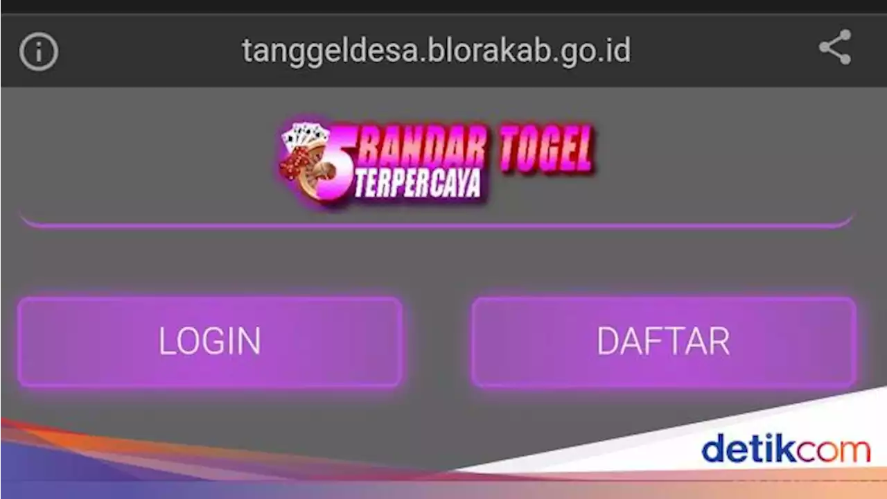 Duh! Situs Desa Tanggel Blora Diretas Tampilkan Iklan Judi Online