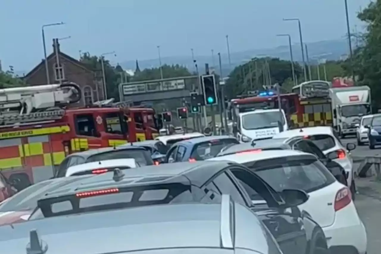 Emergency crews race to busy Glasgow road following crash near Costco