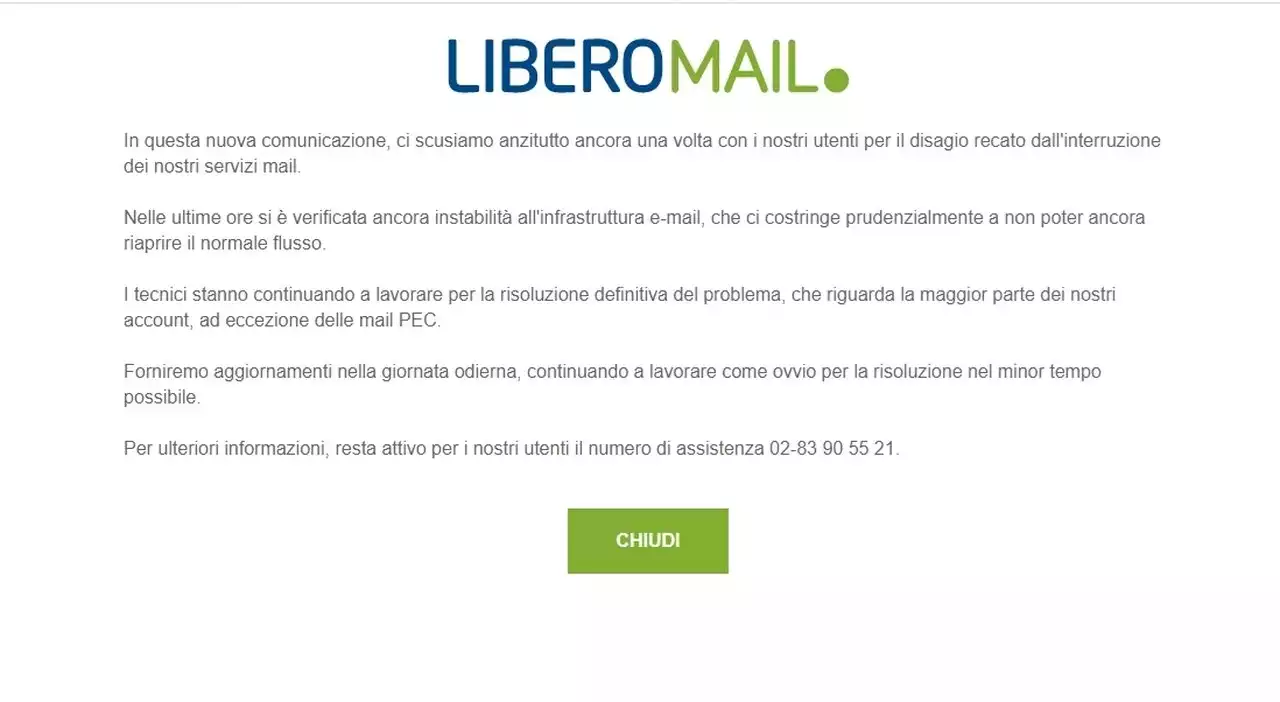 Libero mail e Virgilio, aggiornamento sul disservizio: cosa sta succedendo