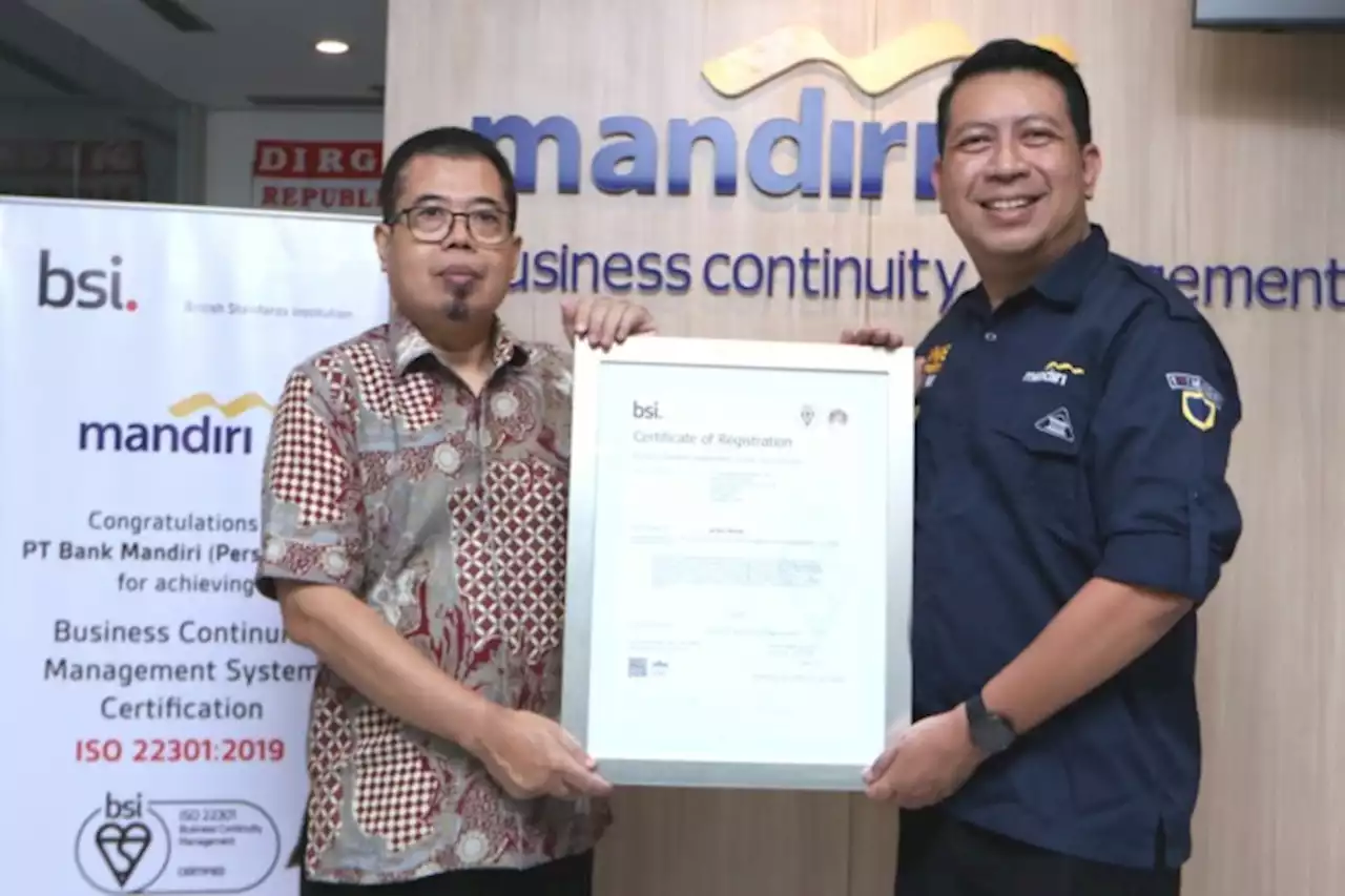 Raih ISO 22301, Bank Mandiri Pastikan Operasional Berstandar Internasional