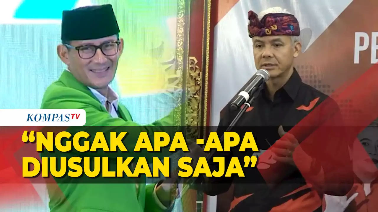 Kata Ganjar Soal PPP Usul Sandiaga Uno jadi Bacawapresnya: Nanti Kita Akan Berembuk