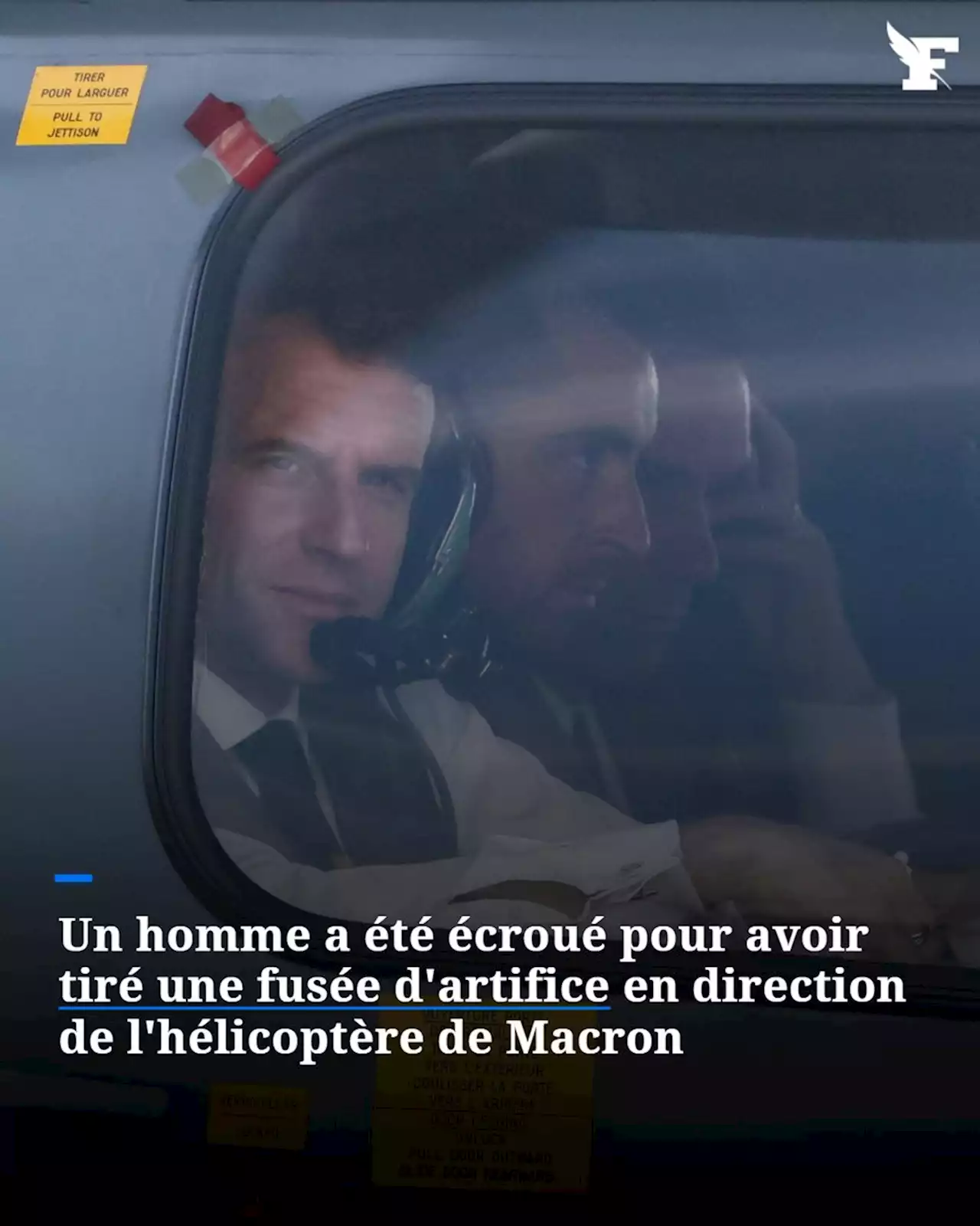 Un homme écroué pour avoir tiré une fusée d'artifice en direction de l'hélicoptère de Macron