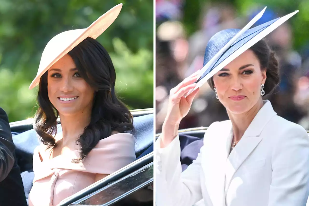 Kate Middleton and Meghan Markle Trooping the Colour fashions in photos