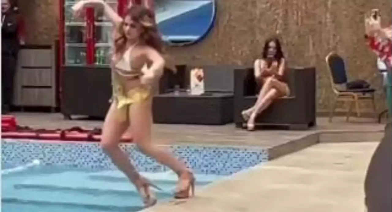 [Video] Candidata de 'Miss Grand Colombia' protagonizó curiosa caída a la piscina - Pulzo